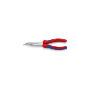 Knipex Flachrundzange Länge 200 mm verchromt 40° gewinkelt Mehrkomponenten-Hüllen