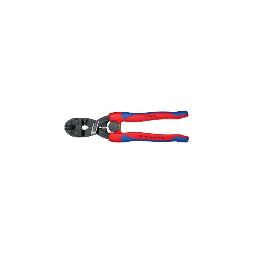 Knipex Kompaktbolzenschneider CoBolt Länge 200 mm Mehrkomponenten-Hüllen 20 ° Form 2 ohne Aussparung weich 6 mm mittel 5,2 mm hart 4 mm – Bild 2