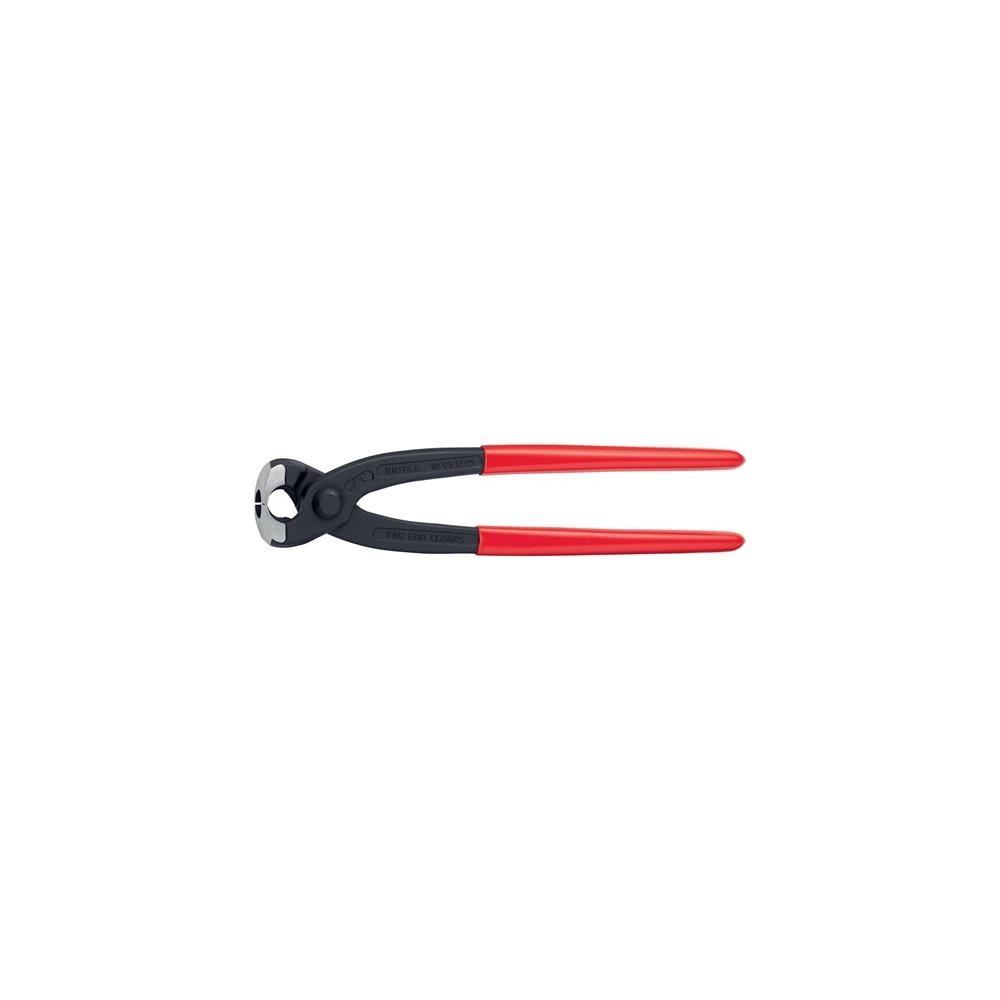 Knipex Ohrklemmenzange Gesamtlänge 220 mm Kopf schwarz atramentiert Kunststoff-Überzug seitliche Pressnase – Bild 2