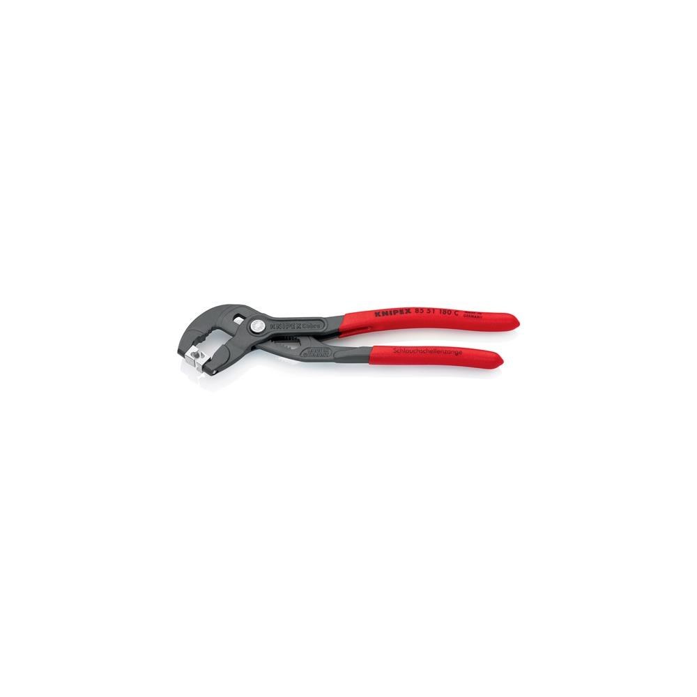 Knipex Schlauchschellenzange Kopf grau atramentiert Kunststoffüberzug
