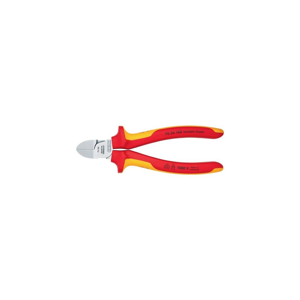 Knipex Seitenschneider Länge 160 mm Kopf verchromt VDE Mehrkomponenten-Hüllen – Bild 3