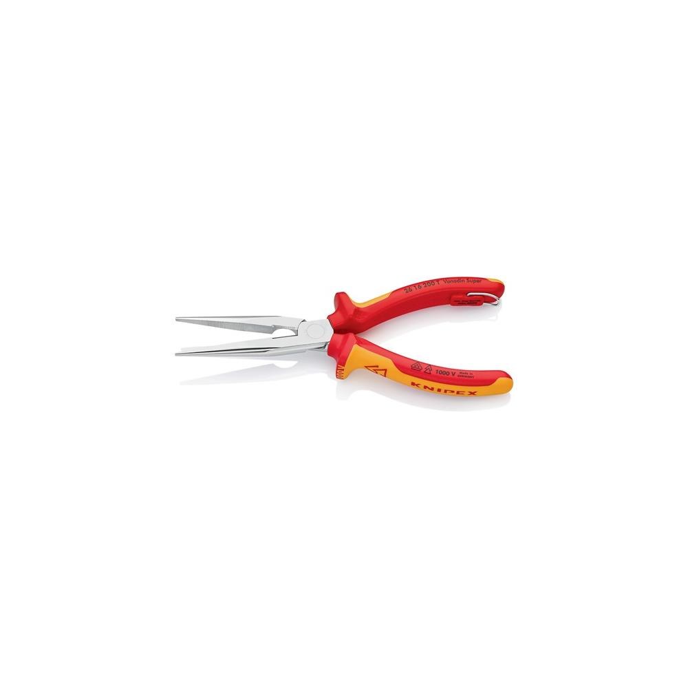 Knipex Flachrundzange Länge 200 mm gerade VDE mit Befestigungsöse Mehrkomponenten-Hüllen – Bild 2