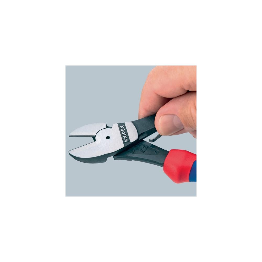 Knipex Kraftseitenschneider Länge 180 mm poliert Form 1 Mehrkomponenten-Hüllen – Bild 2