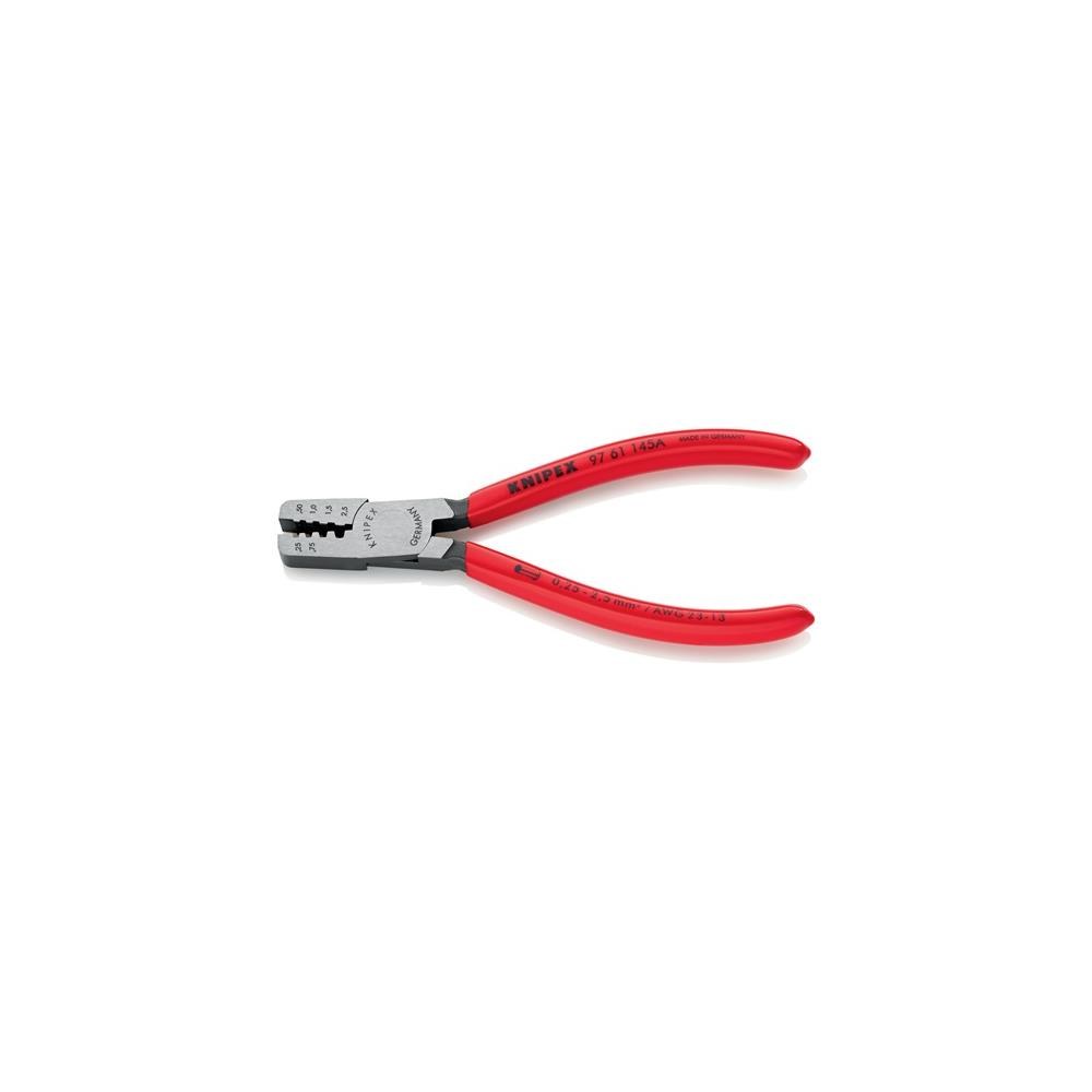 Knipex Aderendhülsenzange Gesamtlänge 145 mm 0,25 - 2,5 (AWG 23 - 13) mm² poliert Kunststoffüberzug – Bild 2