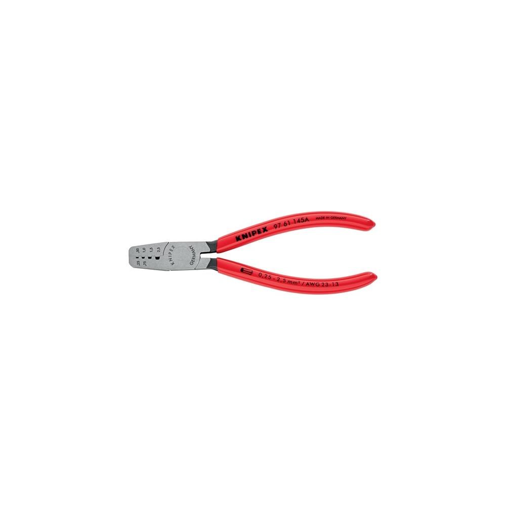 Knipex Aderendhülsenzange Gesamtlänge 145 mm 0,25 - 2,5 (AWG 23 - 13) mm² poliert Kunststoffüberzug – Bild 3