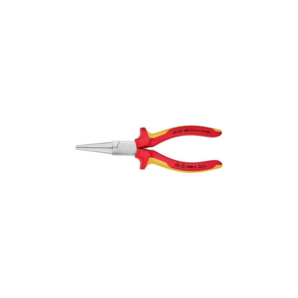 Knipex Langbeckzange Gesamtlänge 160 mm Form 3 Kopf verchromt lang, rund VDE Mehrkomponenten-Hüllen – Bild 3