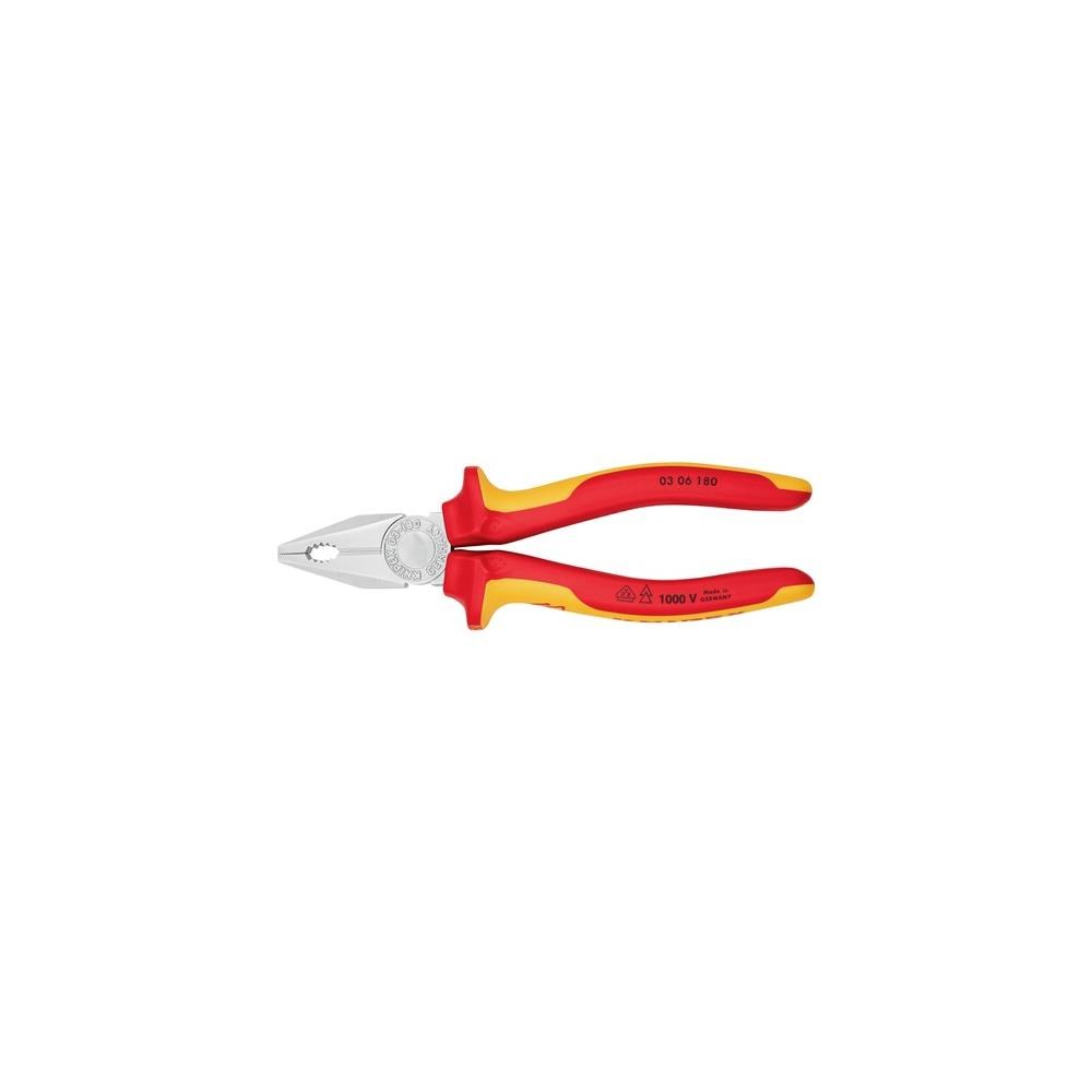 Knipex Kombizange Länge 180 mm Mehrkomponenten-Hüllen verchromt VDE – Bild 3