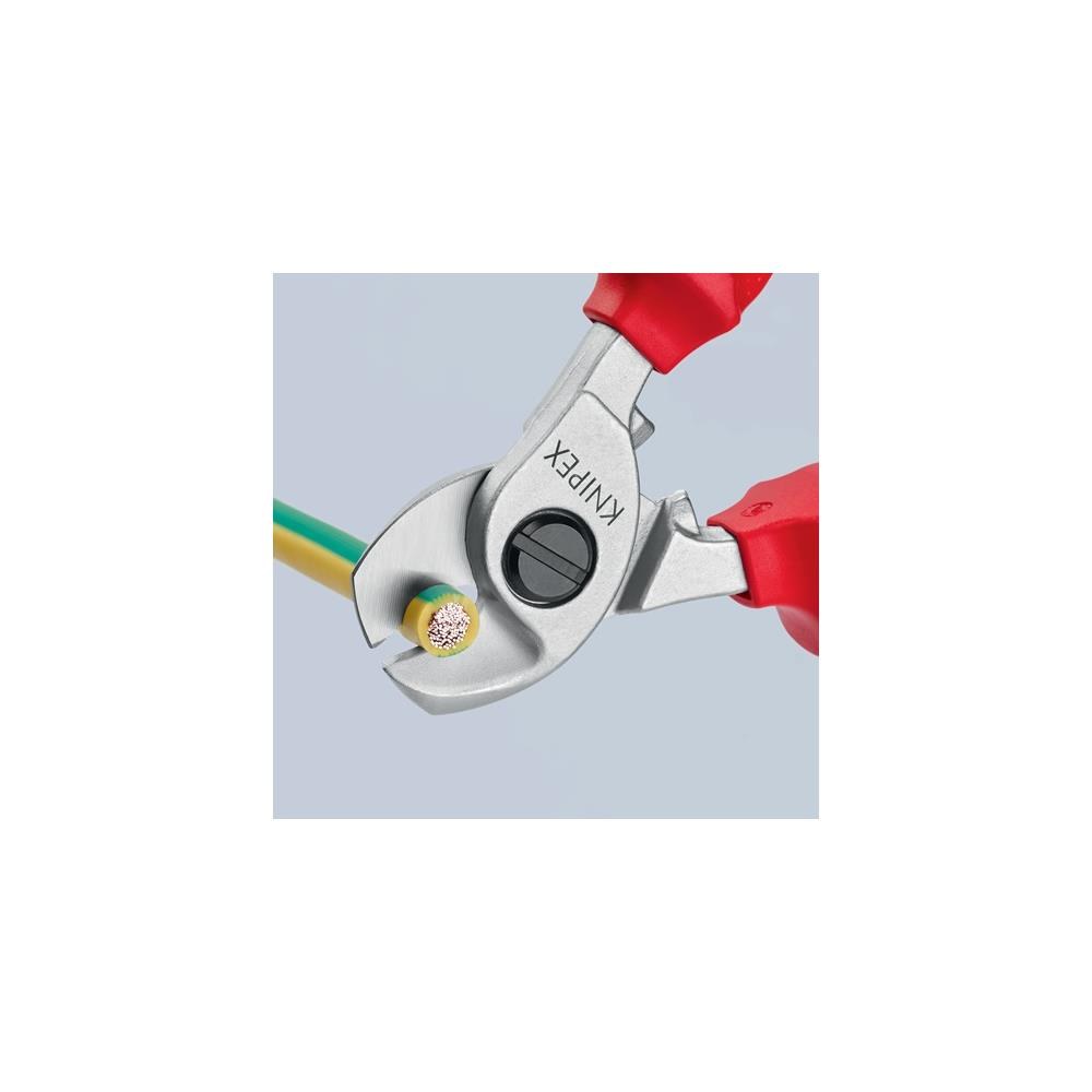Knipex Kabelschere Länge 165 mm Kopf verchromt VDE Mehrkomponenten-Hüllen Form 2 – Bild 2