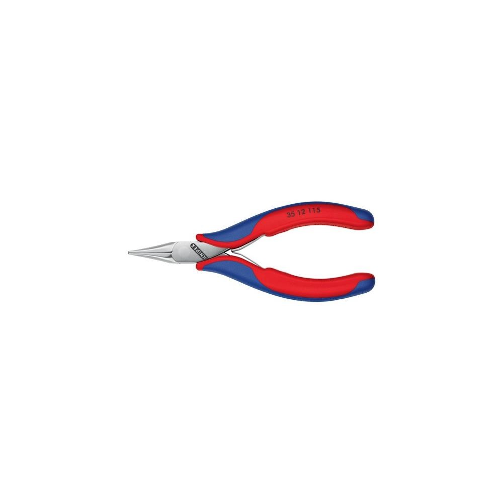 Knipex Elektronik-Greifzange Gesamtlänge 115 mm flachbreite Backen Form 1 Mehrkomponenten-Hüllen – Bild 2