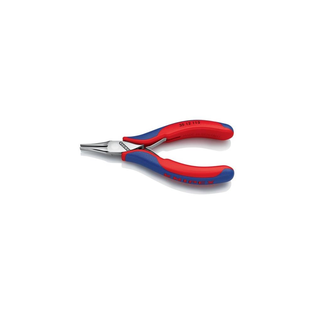 Knipex Elektronik-Greifzange Gesamtlänge 115 mm flachbreite Backen Form 1 Mehrkomponenten-Hüllen – Bild 3