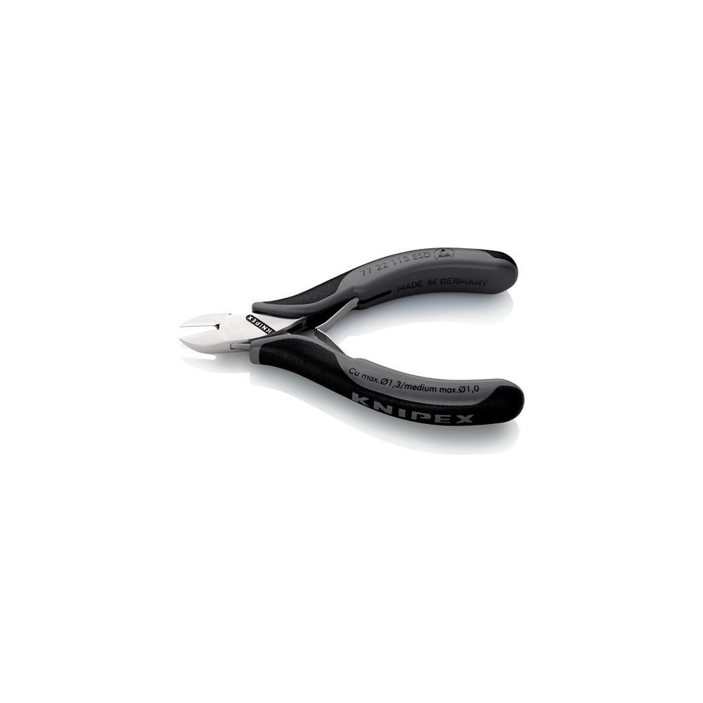 Knipex Elektronik-Seitenschneider Länge 115 mm Form 2 Facette nein spiegelpoliert – Bild 2