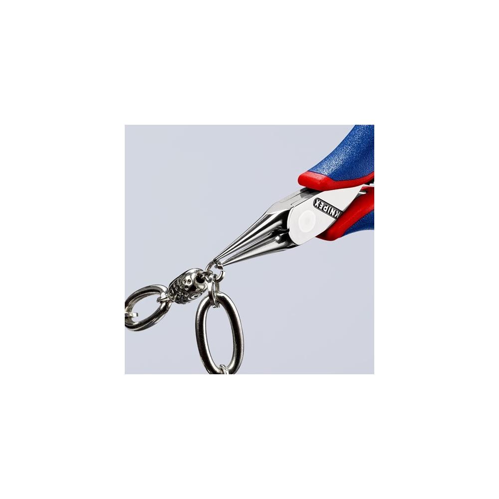 Knipex Elektronik-Greifzange Gesamtlänge 115 mm rundspitze Backen Form 3 Mehrkomponenten-Hüllen – Bild 2