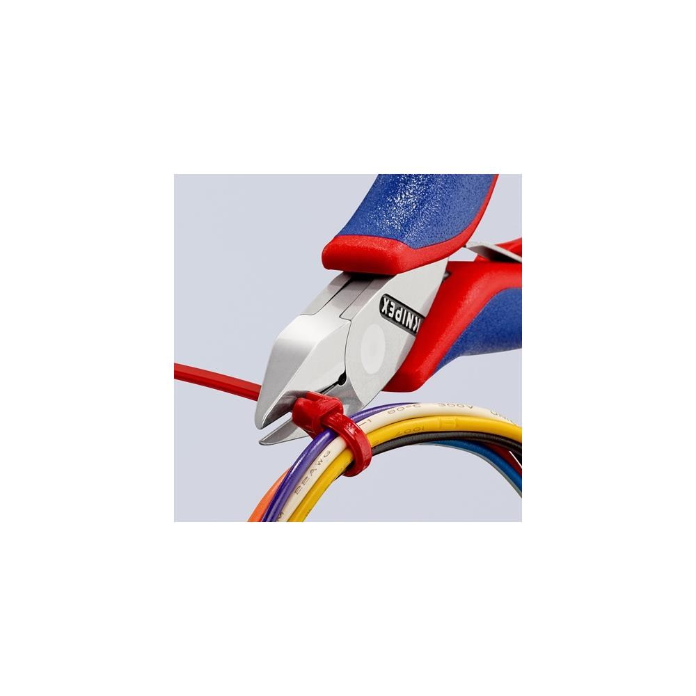 Knipex Elektronik-Seitenschneider Länge 115 mm Form 4 Facette nein Mehrkomponenten-Hüllen spiegelpoliert – Bild 3