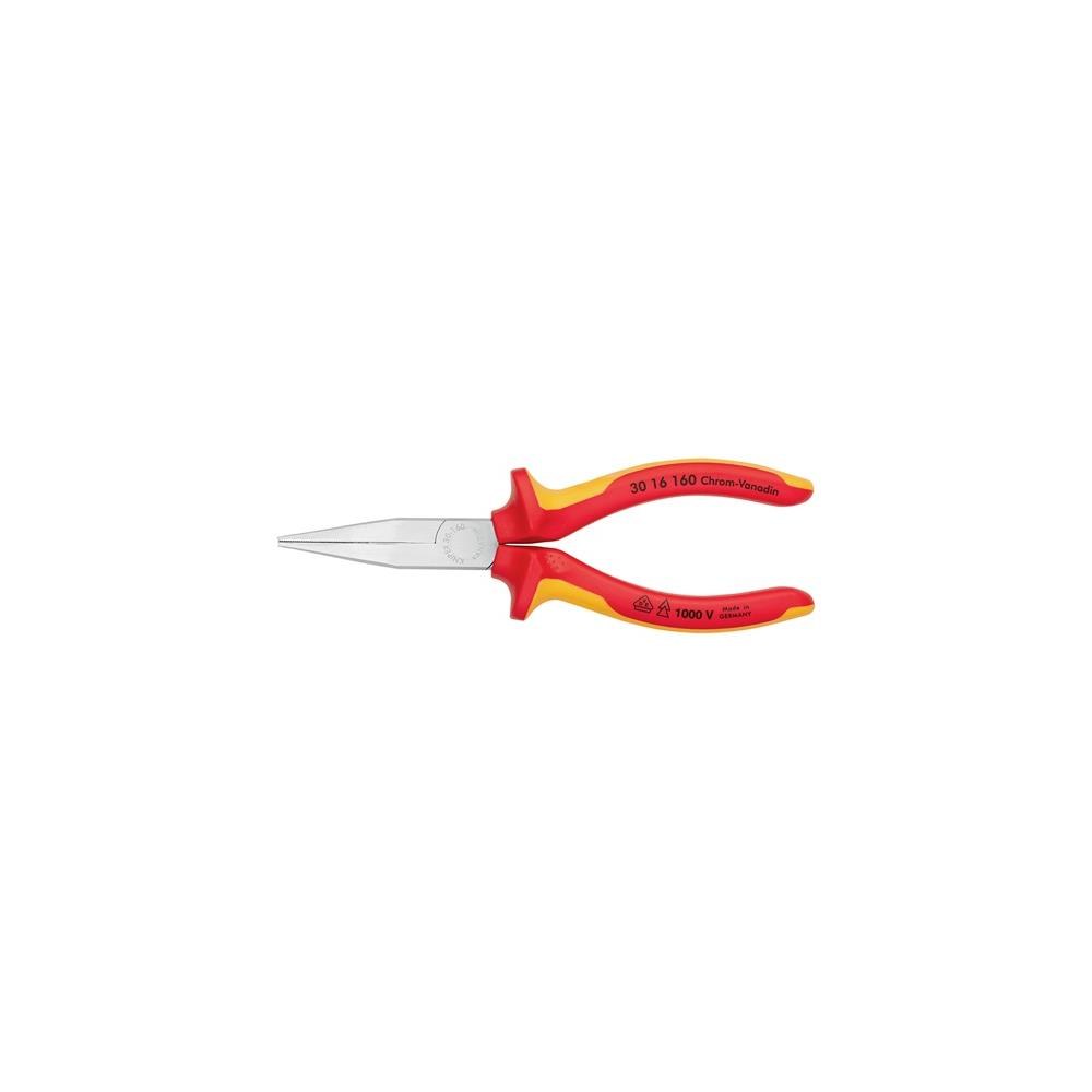 Knipex Langbeckzange Gesamtlänge 160 mm Form 1 Kopf verchromt lang, flach VDE Mehrkomponenten-Hüllen – Bild 2