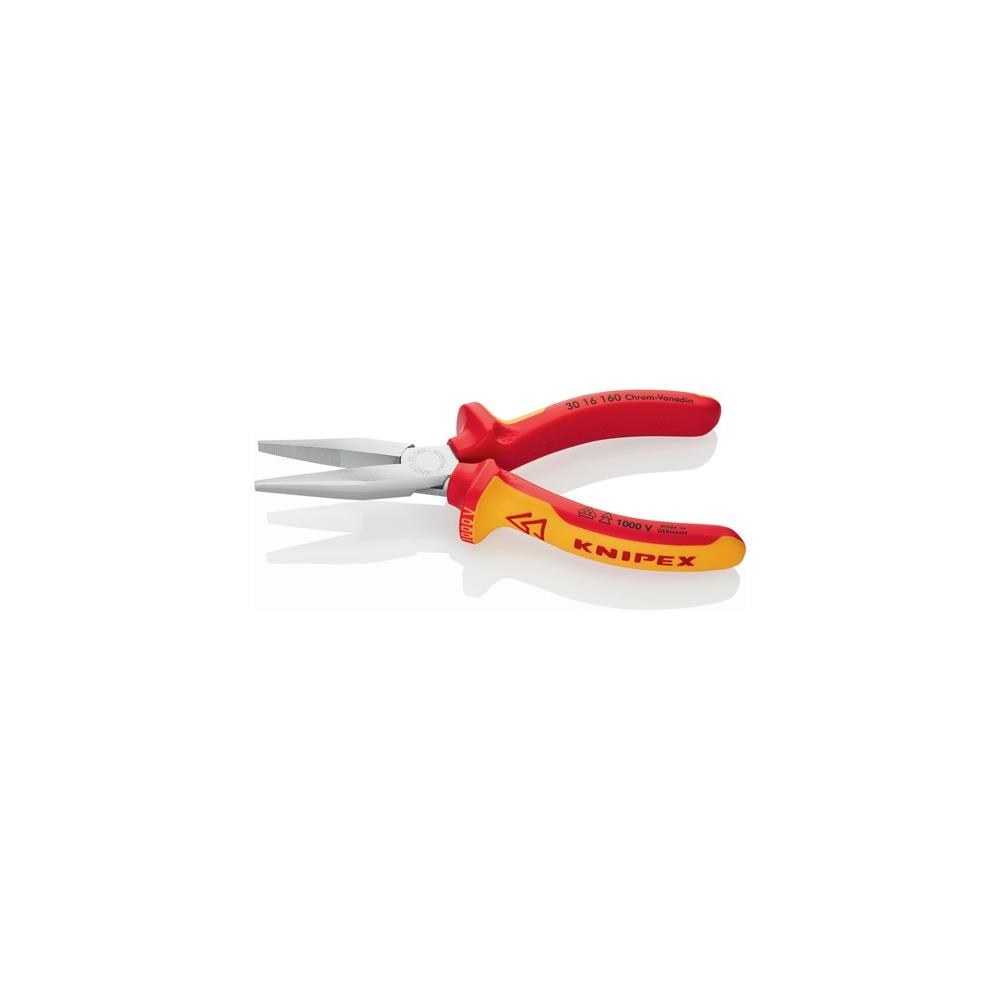 Knipex Langbeckzange Gesamtlänge 160 mm Form 1 Kopf verchromt lang, flach VDE Mehrkomponenten-Hüllen – Bild 3