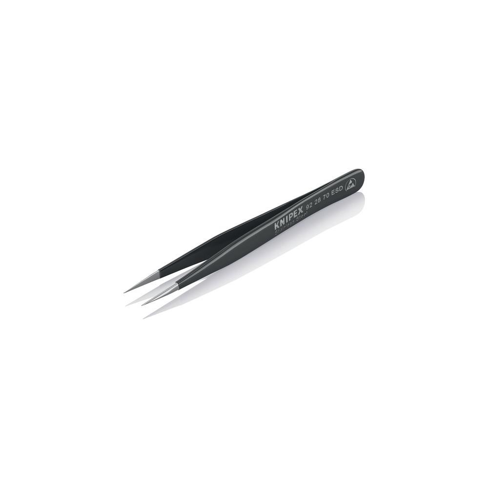 Knipex Präzisionspinzette Länge 110 mm gerade fein rostfrei, antimagn., elektr. ableitend – Bild 3