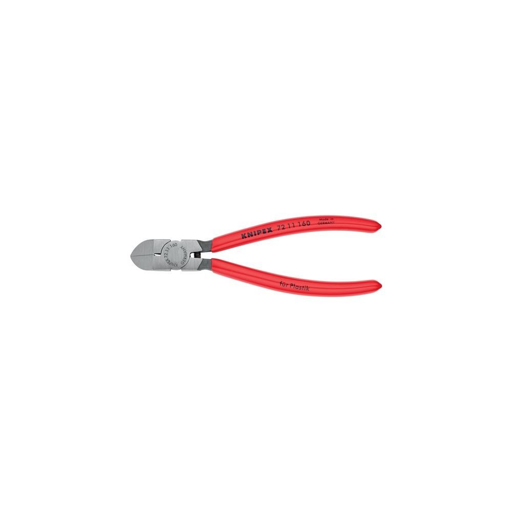 Knipex Seitenschneider für Kunststoffe Gesamtlänge 160 mm poliert 45° gewinkelt Kunststoffüberzug – Bild 2