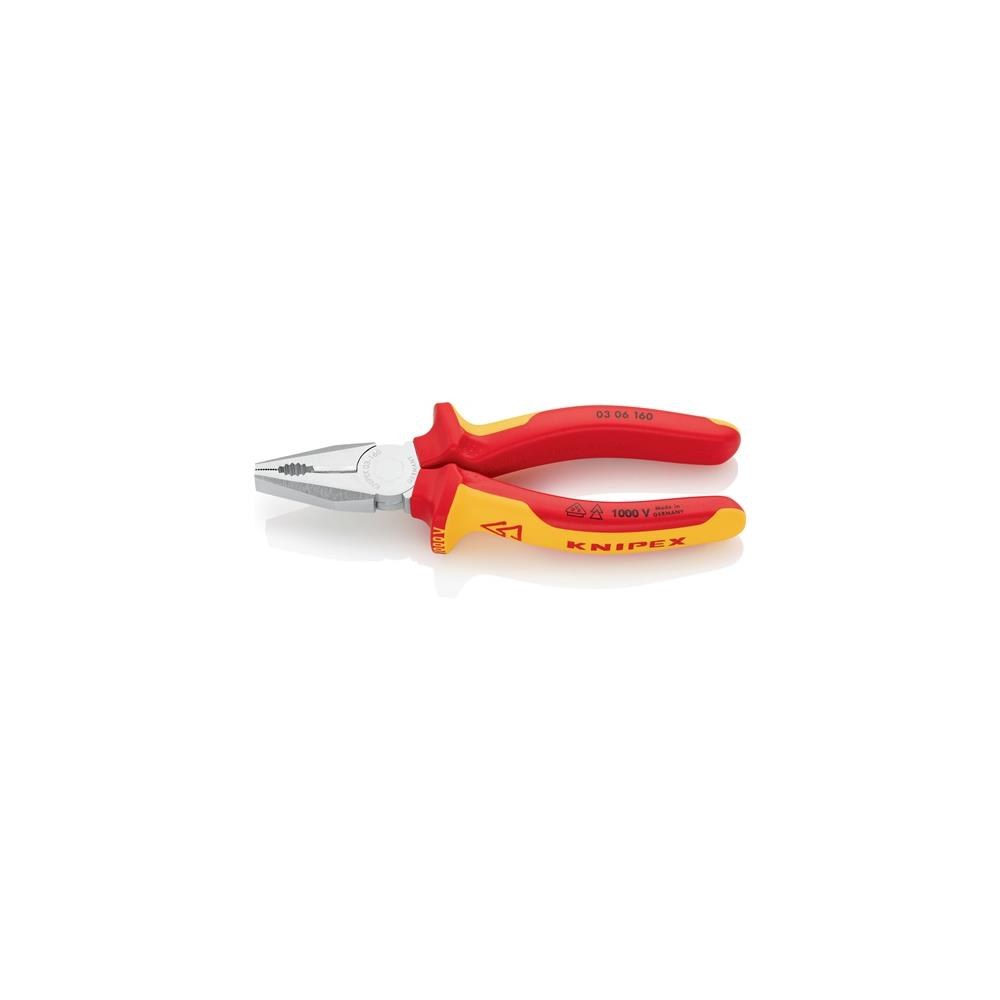 Knipex Kombizange Länge 160 mm Mehrkomponenten-Hüllen verchromt VDE