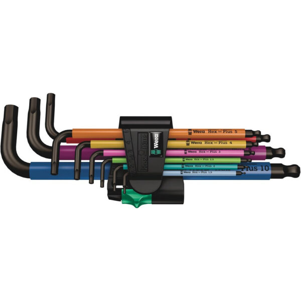 Wera Winkelschlüsselsatz 950/9 Hex-Plus Multicolour 1 SB, metrisch, Blacklaser