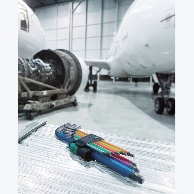 Wera Sechskantwinkelschraubendrehersatz 950 SPKL/9 SM HF 9-teilig SW 1,5 - 10 mm lang farbcodiert, Kugelkopf – Bild 2