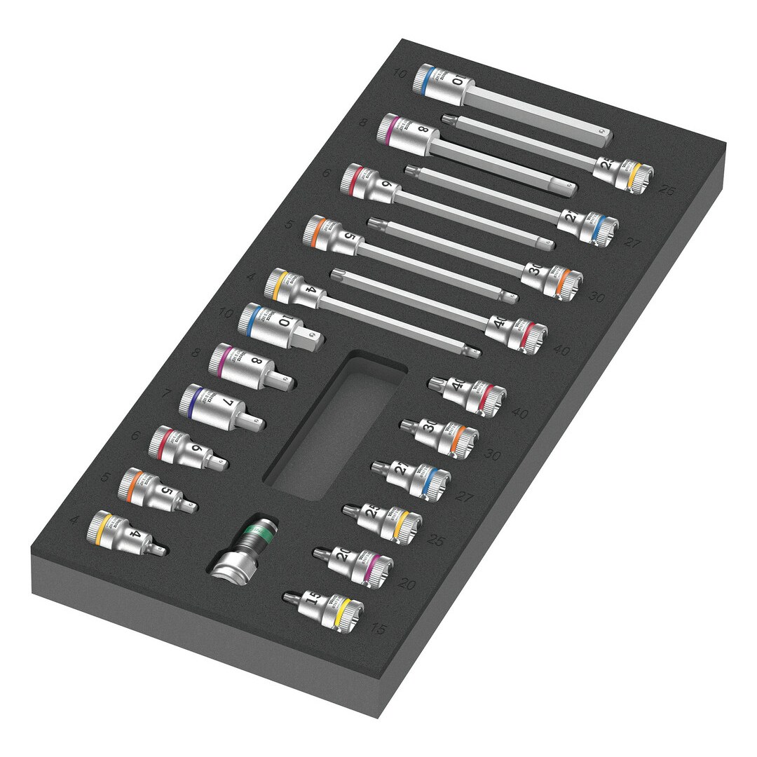 Wera 9723 Schaumstoffeinlage Zyklop B 3/8" Bitnuss Set 1