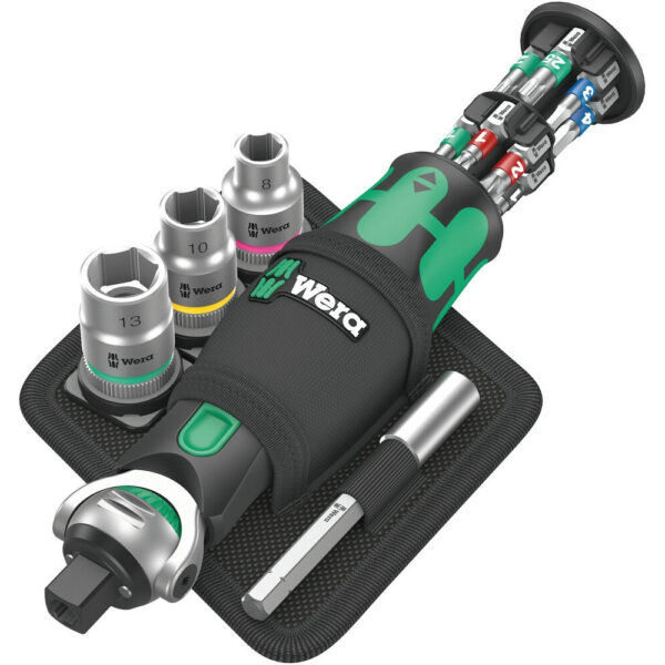 Wera Bit-Schraubendreher 8009 Zyklop Pocket 2, 18 tlg mit 1/4" und 3/8" Aufnahme