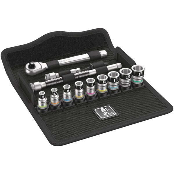 Wera 8100 SA 12 HF Zyklop Metal-Knarrensatz, Umschalthebel, 1/4"-Antri