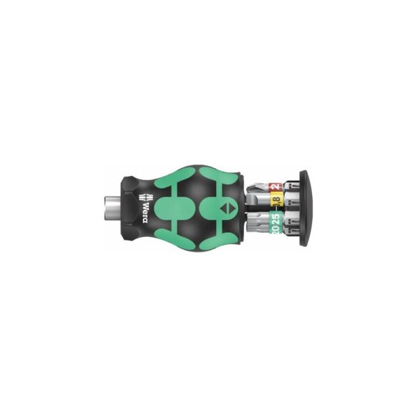 Wera Magazinbithalter Kraftform Kompakt Stubby Magazin 1, 6‑teilig Schlitz/PH/TX