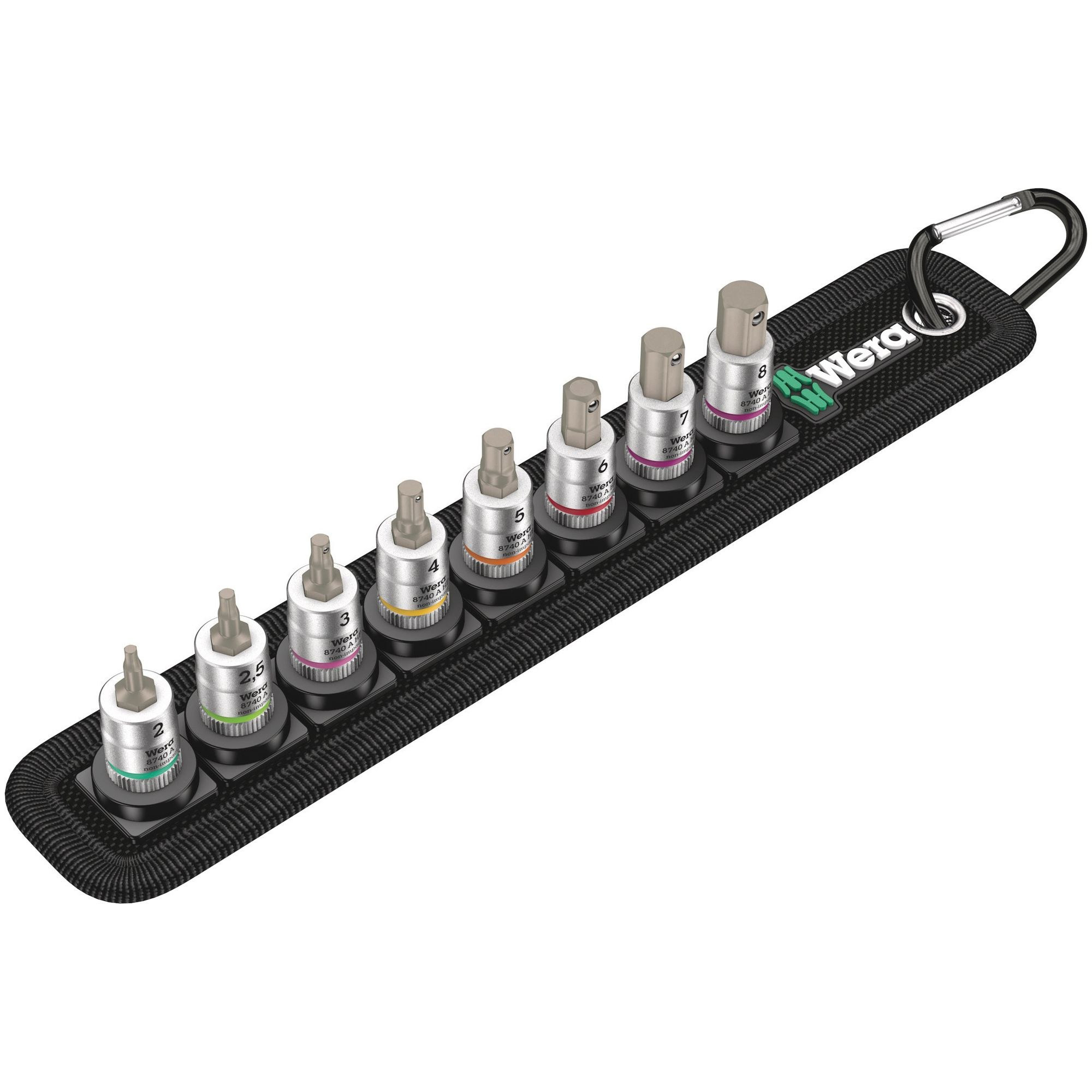 Wera Belt A 2 Zyklop Bitnuss-Satz Innensechskant, mit Haltefunktion, 1/4&qu