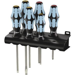Wera 3334/6 Schraubendrehersatz, Edelstahl + Rack, 6-teilig