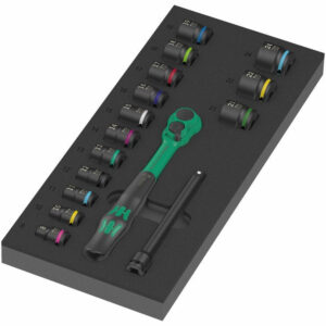 Wera 9724 Schaumstoffeinlage 8010 B Zyklop Comfort Knarre Set 1, 16-teilig