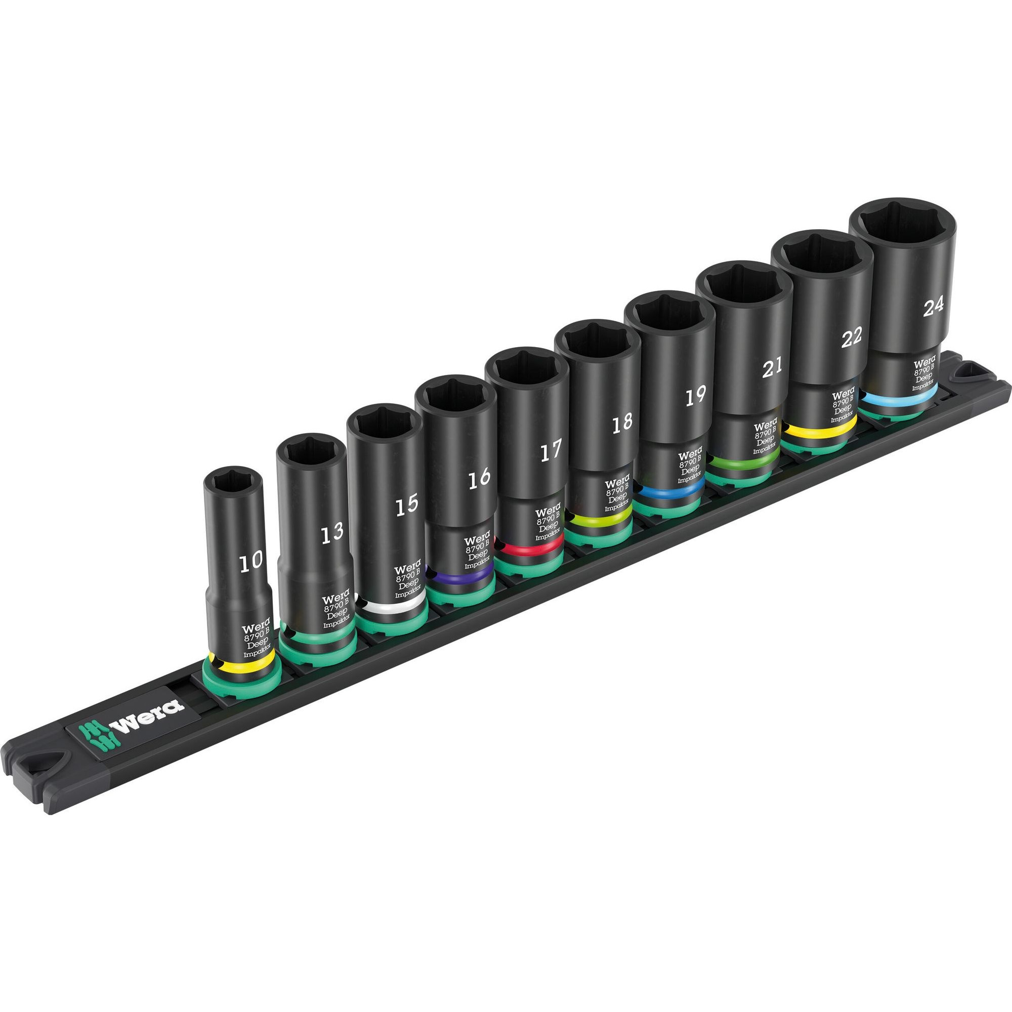 Wera 9660 Nuss-Magnetleiste B Impaktor Deep 1 Steckschlüsseleinsatz-Satz, 3