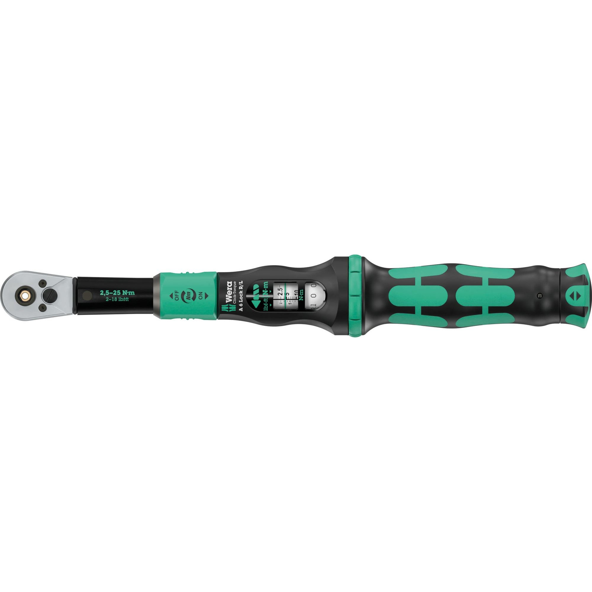 Wera Drehmomentschlüssel Click-Torque Lock A 6 R/L, 1/4" x 2,5-25 Nm