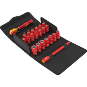 Wera 8100 SA VDE 1 Zyklop Knarrensatz, isoliert, Umschalthebel, 1/4"-Antrieb, metrisch