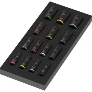 Wera 9728 Schaumstoffeinlage Zyklop B 3/8" Impaktor Deep Steckschlüsseleinsatz Set 1, 15-tlg.