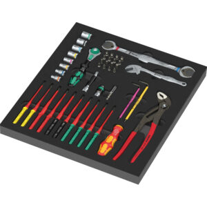 Wera 9753 Schaumstoffeinlage Kraftform Kompakt Wartung Set 1, 45-teilig