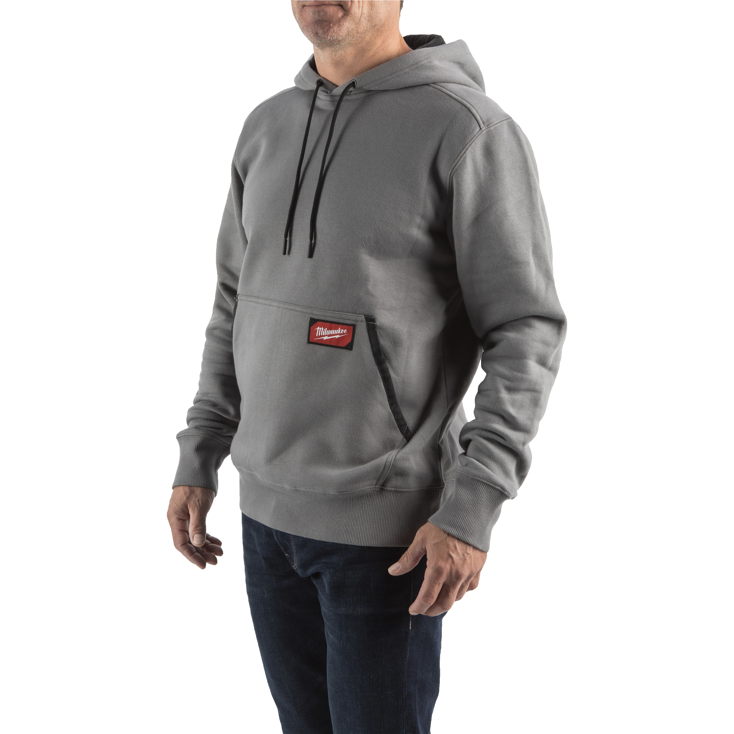 leichter Arbeits-Kapuzen-Pullover grau