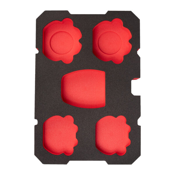 Leere 4x Ringbacke und RJ-Adapter PACKOUT™ Schaumstoffeinsatz