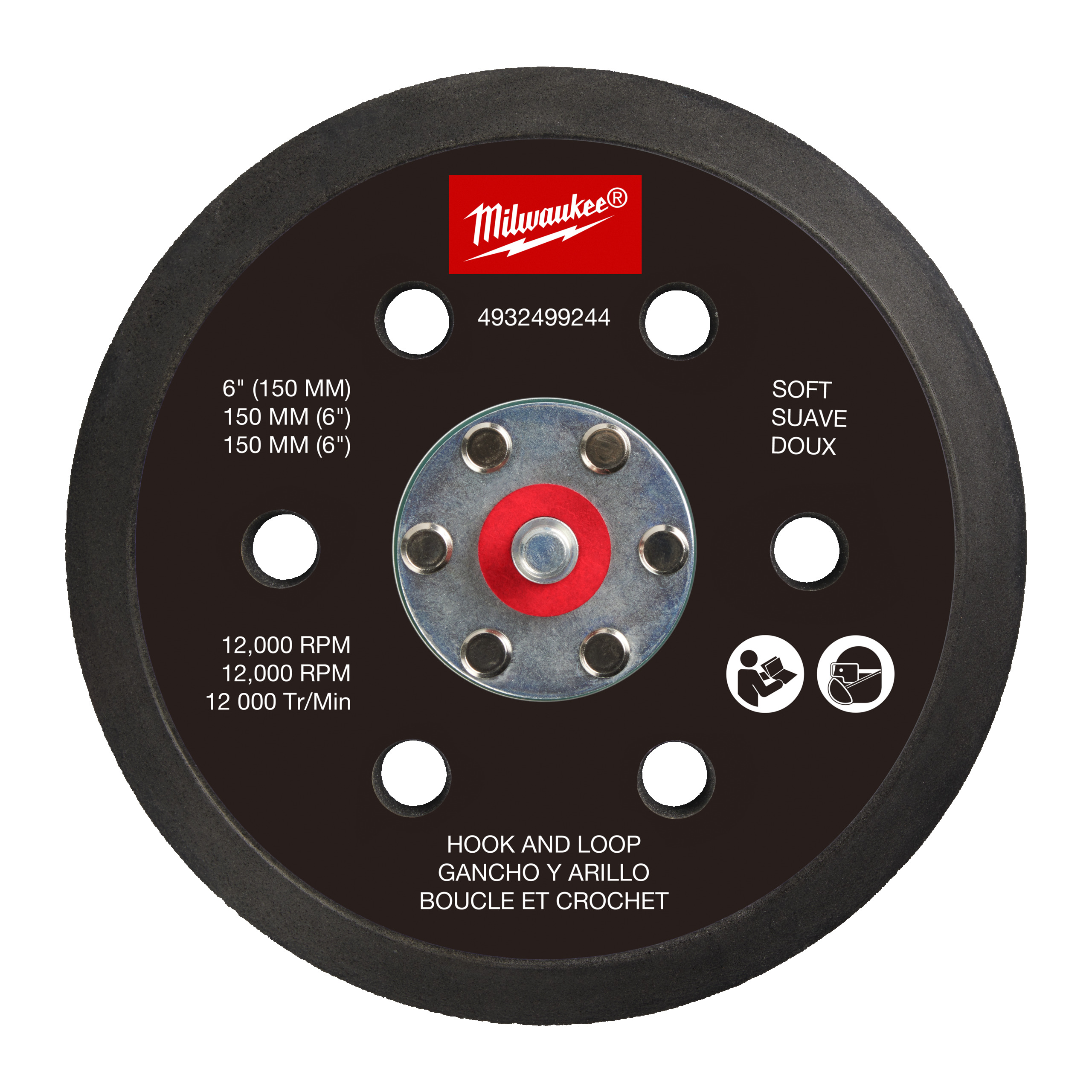 Schleifteller für M12 FUEL™ 150 mm Exzenterschleifer - weich und mit Klettverschluss