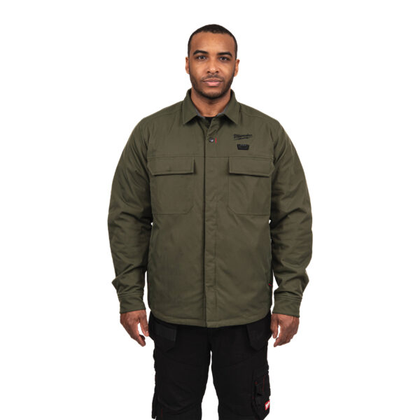 12 V Akku-Heiz-Hemdjacke Herren grün, ohne Akku u. Ladegerät