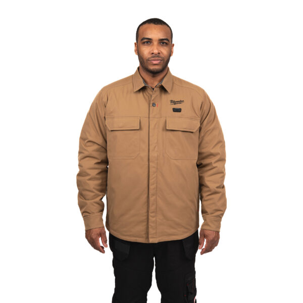 12 V Akku-Heiz-Hemdjacke Herren beige, ohne Akku u. Ladegerät