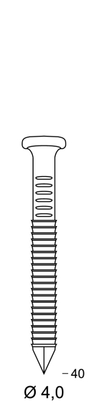 ALSAFIX Ankernägel 34° 4x40 Rille verz – Packung à 2.200 Stk.