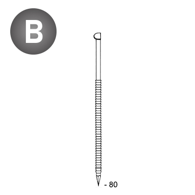 ALSAFIX Nägel D34° 28x80 Rille – Packung à 2.200 Stk.